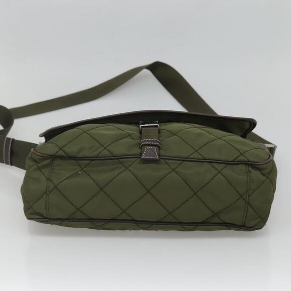 PRADA Shoulder Bag Nylon Khaki Silver - Picture 9 of 13
